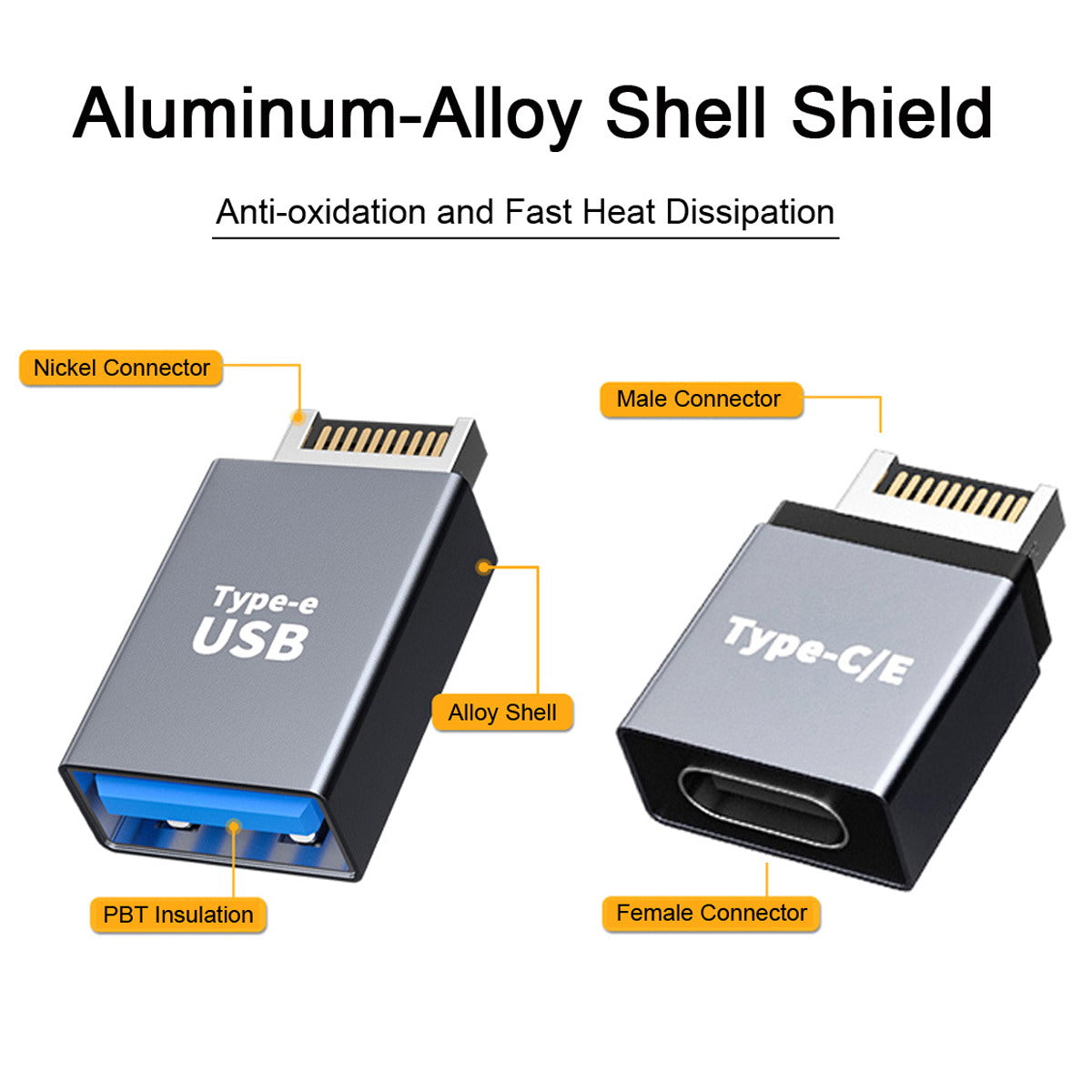 UC-010 2Pcs/Set Type-E Male to Type-C Female + Type-E Male to Type-A Female Converter USB 3.1 Adapter