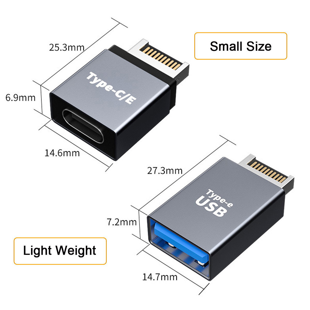 UC-010 2Pcs/Set Type-E Male to Type-C Female + Type-E Male to Type-A Female Converter USB 3.1 Adapter