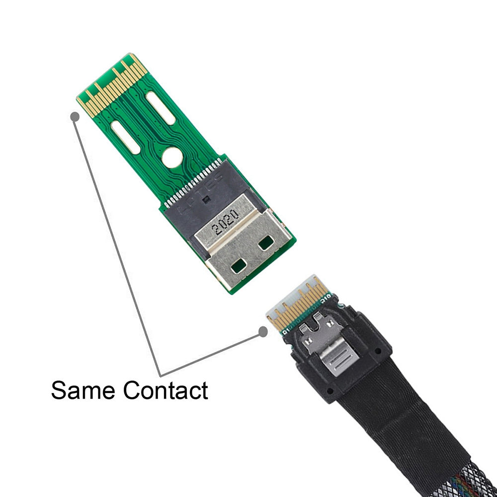 SF-003 PCI-E Slimline SAS 4.0 SFF-8654 4i 38Pin to SFF-8654 38Pin Male to Female Extender Adapter Test Tool