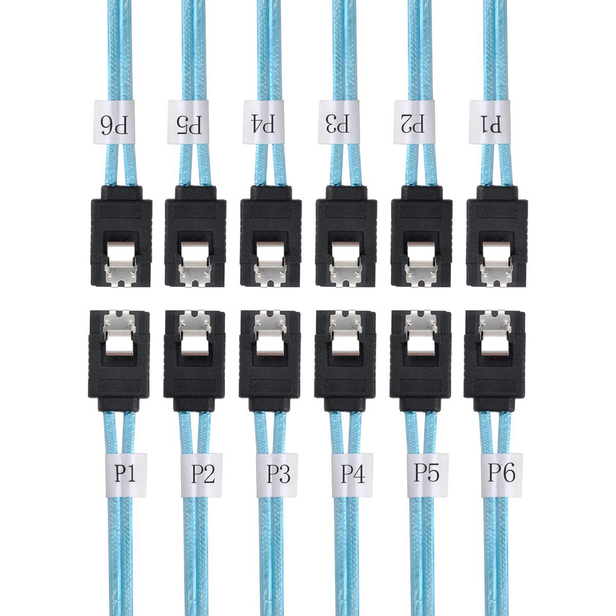 SF-018-0.5M Internal 6 SATA 7pin to 6 SATA 7pin Target SSD Hard Disk 6Gbps Data Server Raid Cable 0.5m