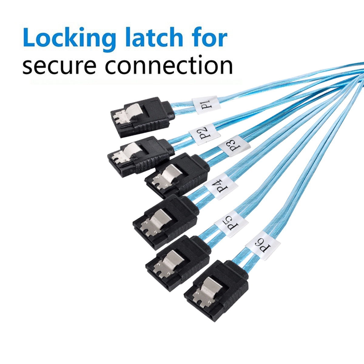 SF-018-0.5M Internal 6 SATA 7pin to 6 SATA 7pin Target SSD Hard Disk 6Gbps Data Server Raid Cable 0.5m