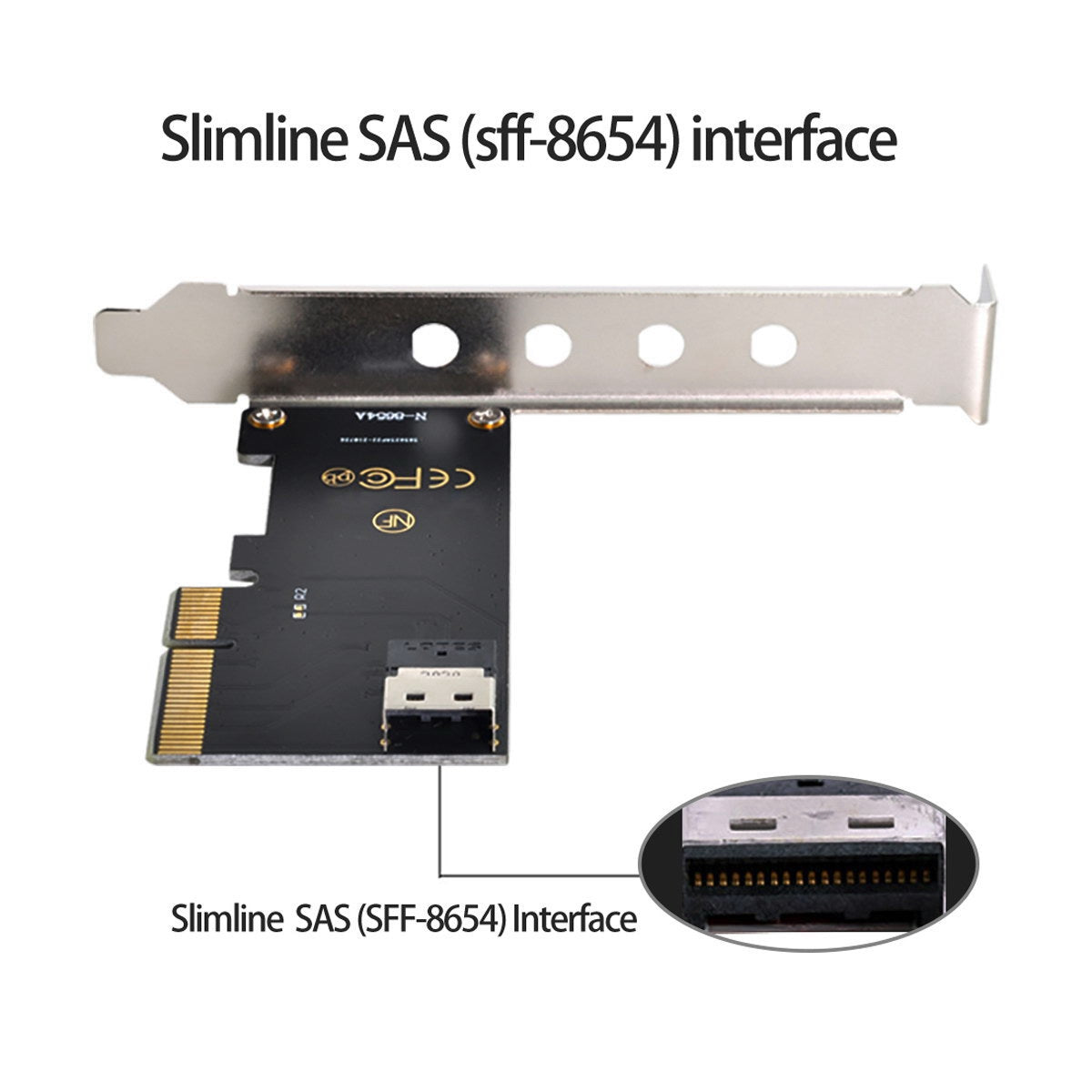 SF-025 PCI-E 4X to U.2 U2 Kit SFF-8639 to SFF-8654 Slimline SAS NVME PCIe SSD Adapter for Mainboard