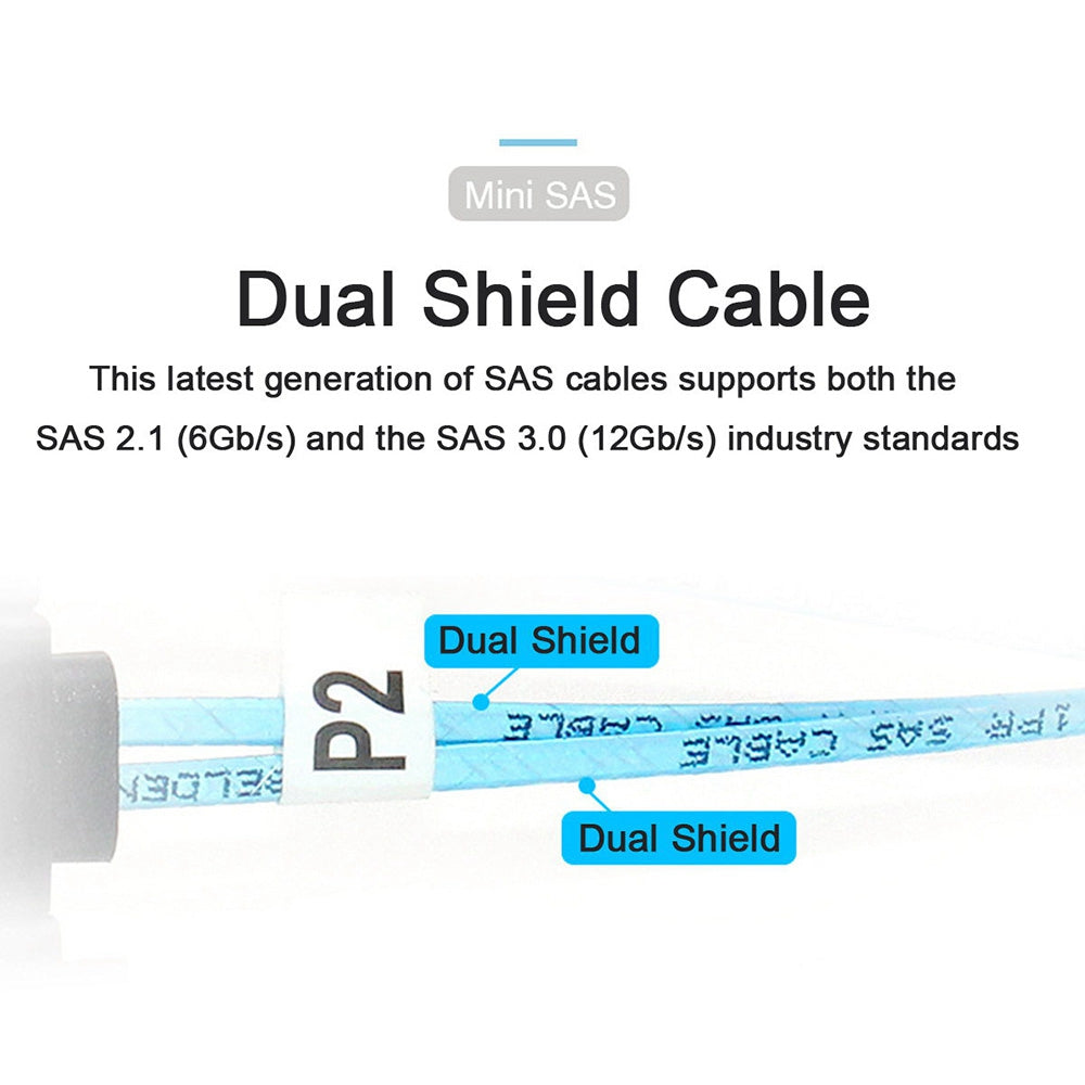 SF-012-0.5M Internal Mini SAS SFF-8643 Host to 4 SAS 29Pin SFF-8482 Target Disk 6Gbps Data Server Cable Adapter