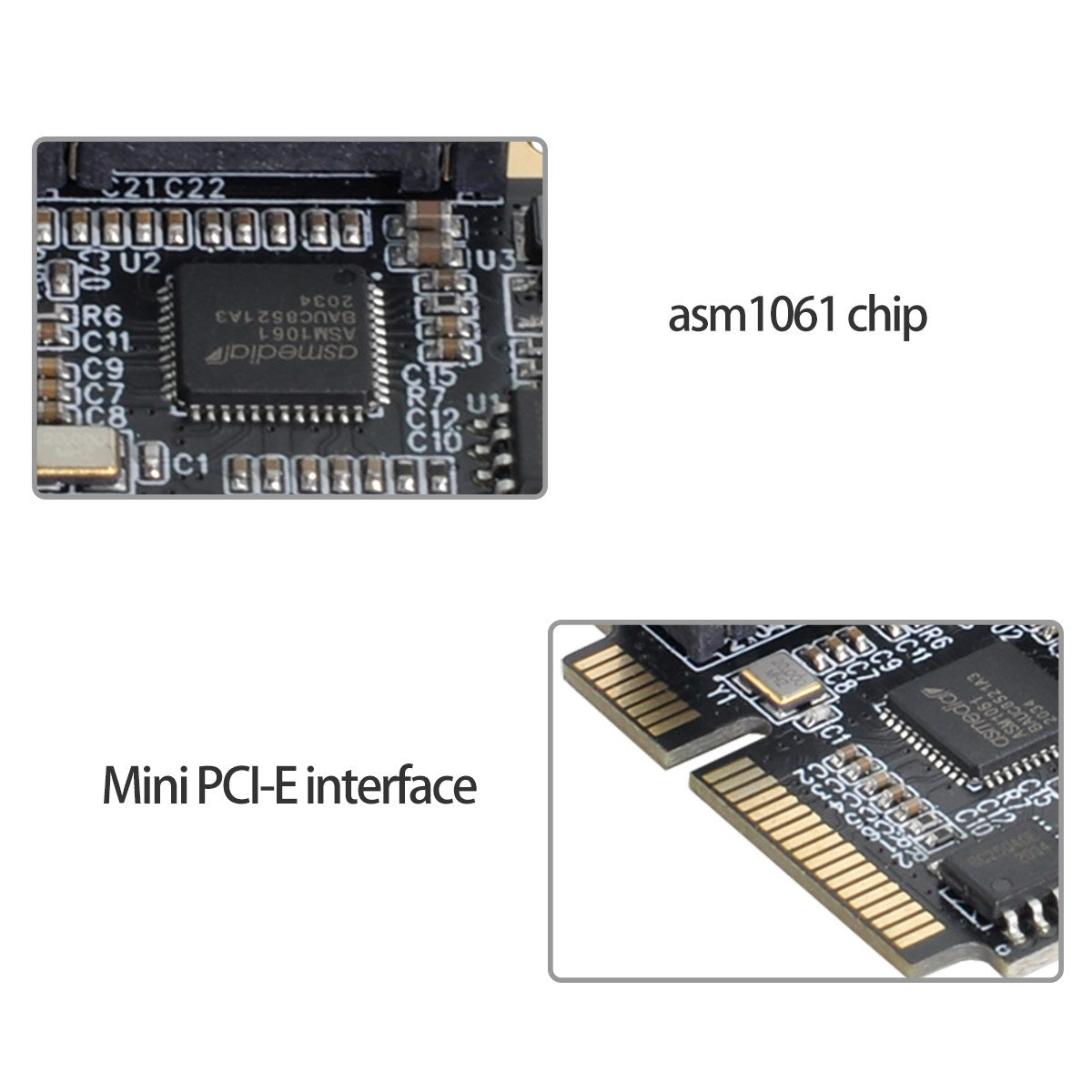 SA-033 Mini PCI-E PCI Express to SATA 3.0 Dual Ports Adapter Converter Hard Drive Extension Card