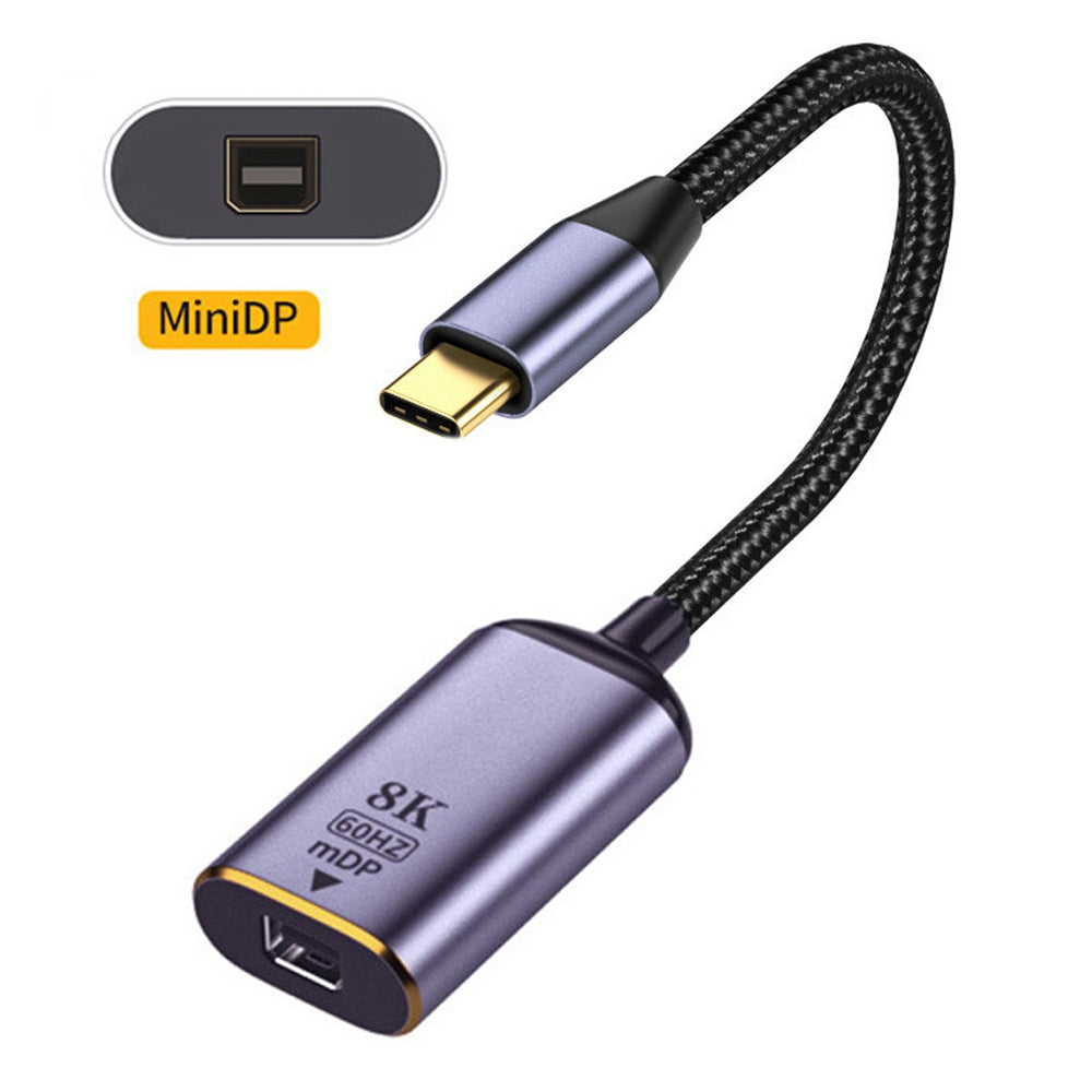 UC-006-M8K USB-C to Mini DP Cable Type-C Male to MINI-Displayport Female Cable Adapter Display 8K/60Hz UHD 4K Monitor Displays