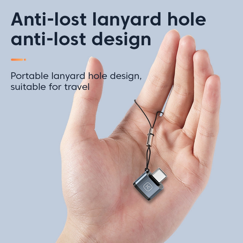 KL-HUB03 Type C to Micro USB OTG Adapter Aluminum USB C Connector with Anti-lost Lanyard Hole