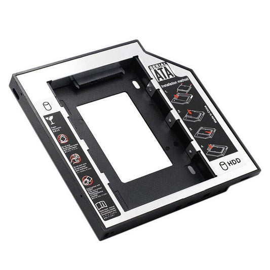 2.5inch SSD Caddy Adapter SATA 3.0 Interface Hard Drive Holder Aluminum HDD Caddy 12.7mm Hard Drive Mounting Bracket for Laptops, Computers - 12.7mm