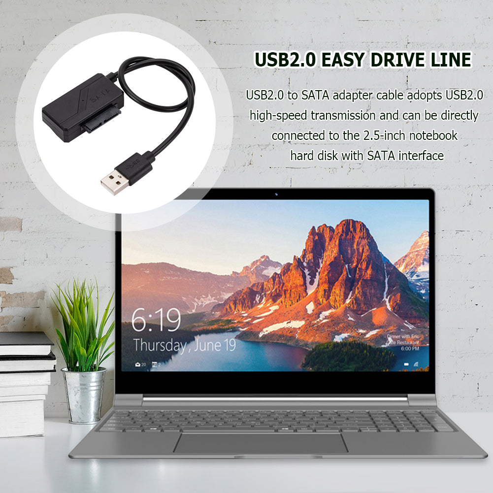 Laptop Optical Drive Conversion Cable USB2.0 to SATA 6+7Pin Slimline Notebook Optical Drive Cable