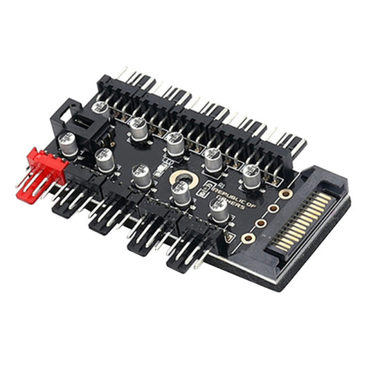 PC 1 to 10 4Pin PWM Cooling Fans HUB SATA Power / Large 4D Port Cooler Splitter Extension Adapter - SATA Powered