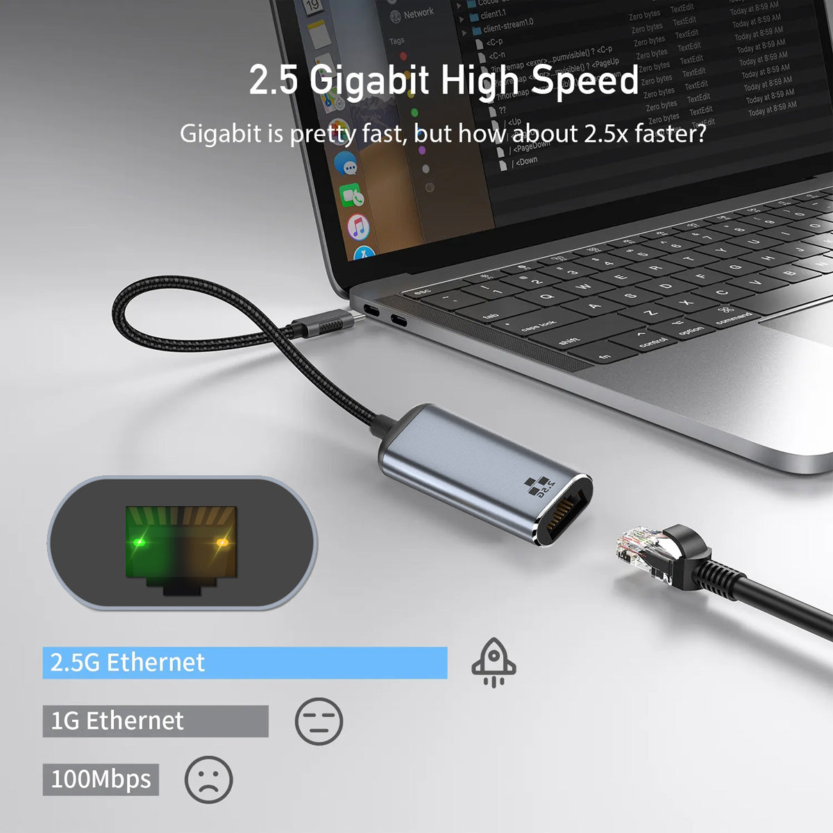 UC-006-GBE USB-C Type-C USB3.1 to 2500Mbps 2.5Gbps GBE Gigabit Ethernet Network LAN Cable Adapter for Laptop
