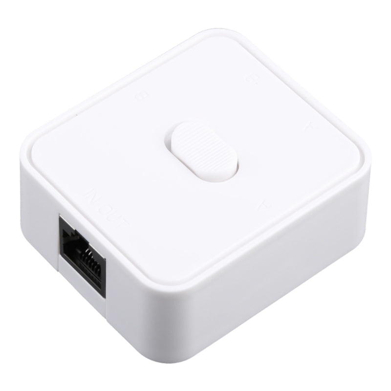 2-Port RJ45 Network Switcher Gigabit Network Splitter Power-Free Internal / External Network Switch Adapter - White