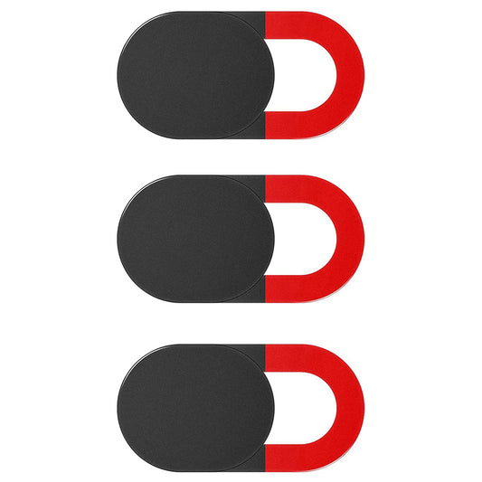 3Pcs Webcam Cover Slide Privacy Security Ultra-Thin Laptop Camera Cover Slide for Phone / Tablet / PC - Black / Red