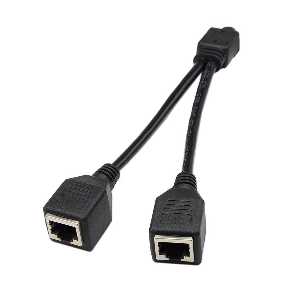 Uniqkart 0.25m 1 Male to 2 Female RJ45 LAN Network Ethernet Splitter Adapter for Cat5 / Cat5e / Cat6 / Cat7 Cable