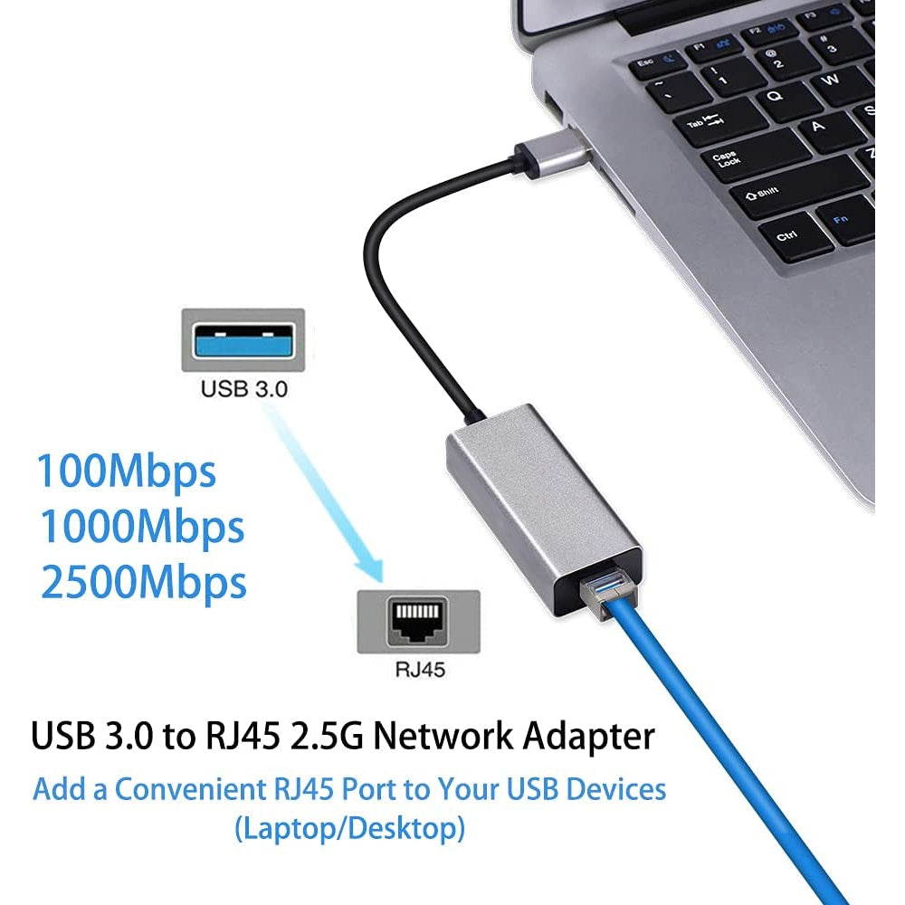 USB 3.0 Gigabit Ethernet Adapter RTL8156B 2500 / 1000 / 100Mbps RJ45 Network Card for Laptop