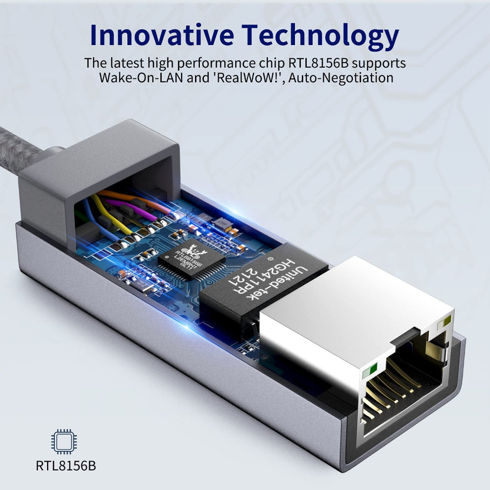 USB 3.0 Gigabit Ethernet Adapter RTL8156B 2500 / 1000 / 100Mbps RJ45 Network Card for Laptop