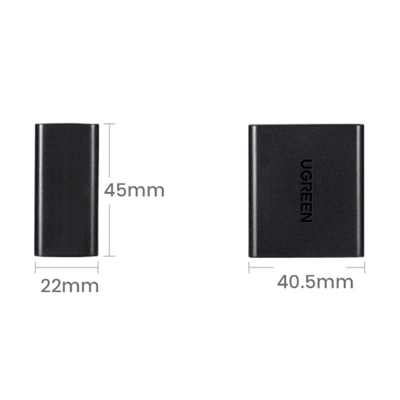 Uniqkart CM210 2Pcs Network Cable Splitter Adapter One to Two Straight Extender RJ45 Connector for PC, Laptop, TV Box, Router