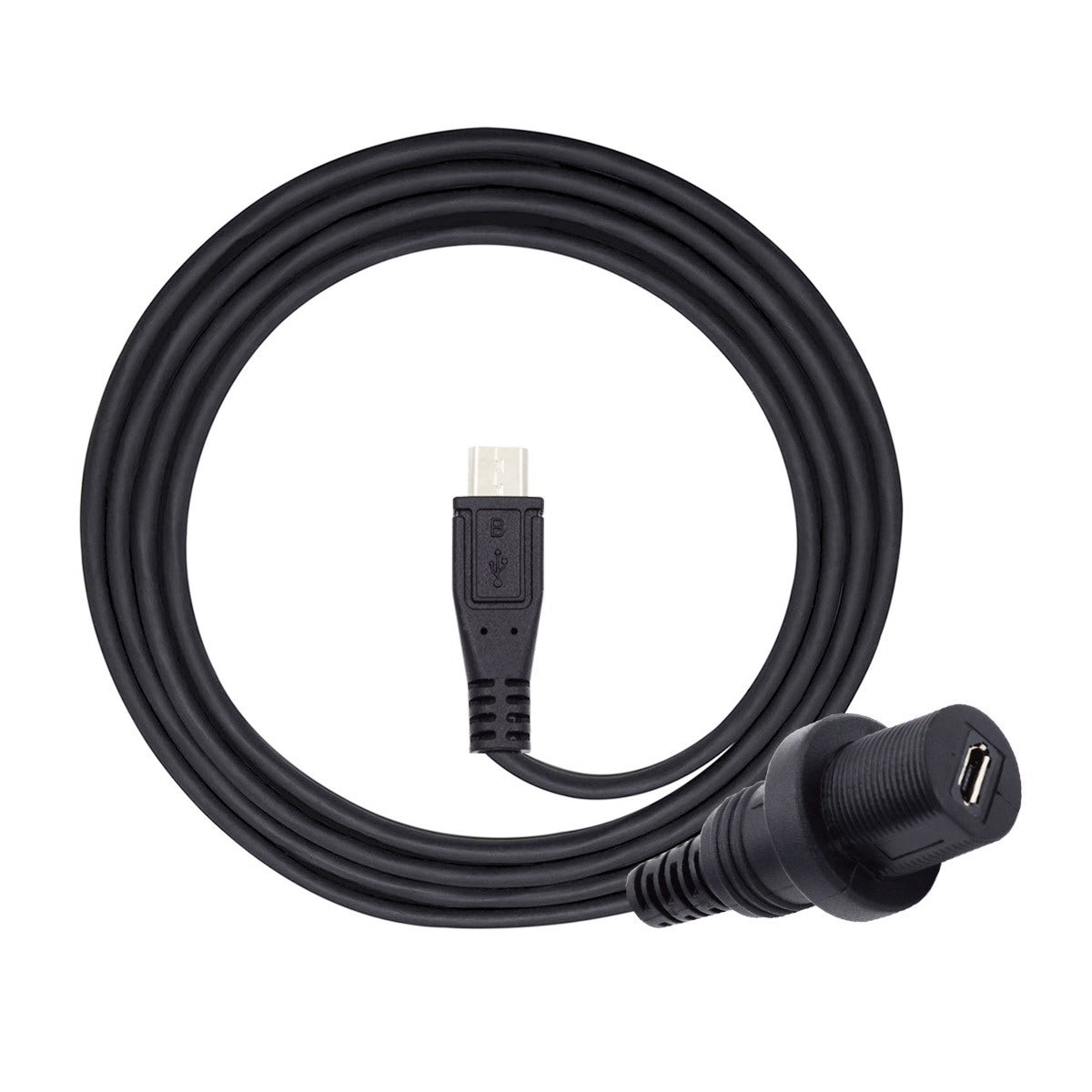 U2-003-1.0M 1m Waterproof 480Mbps Micro USB2.0 5Pin Male to Female Extension Data Power Cable