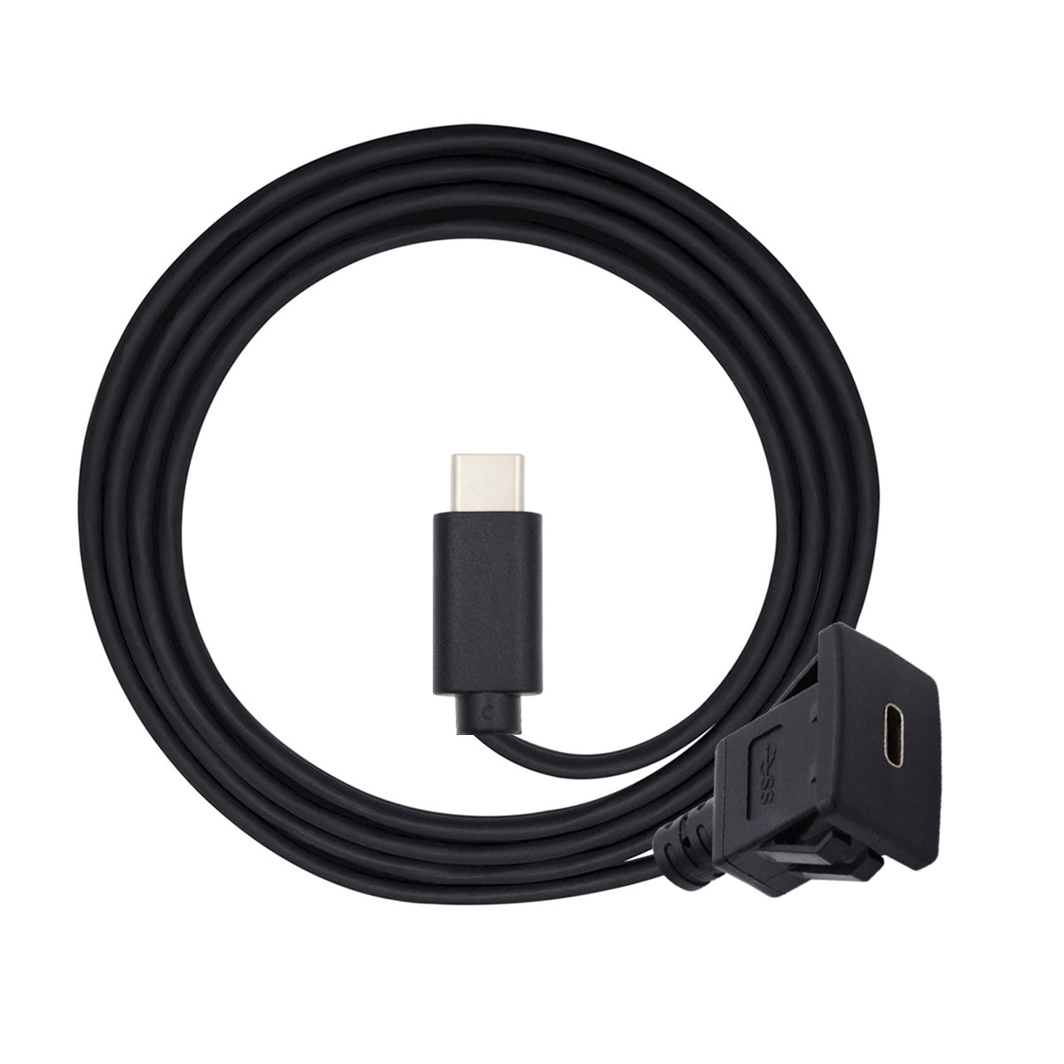 UC-021-1.0M 1m Waterproof USB-C Type-C USB 3.1 10Gbps Extension Flush Car Latch Mount Extension Cable for Dashboard Panel