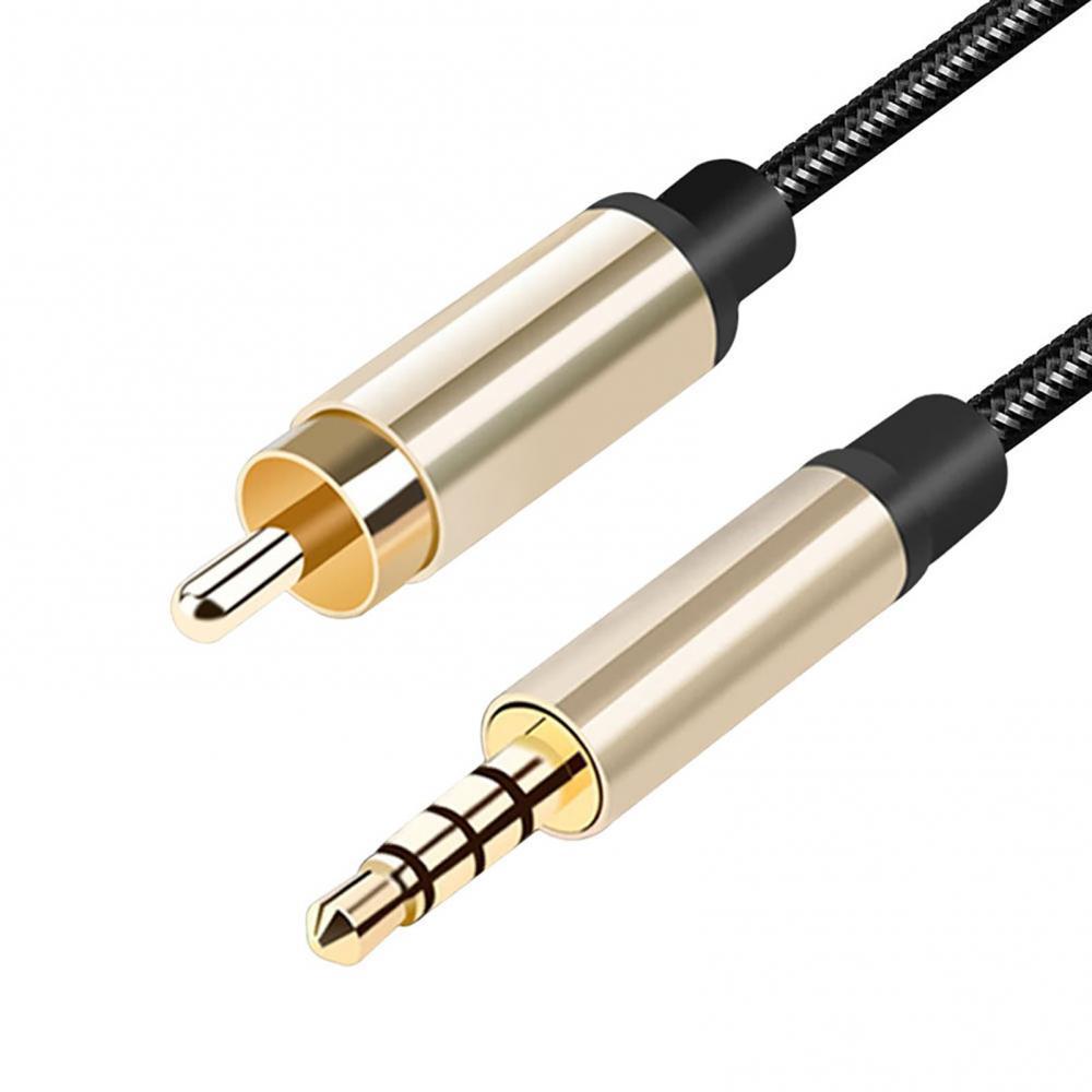 1.5m Coaxial 3.5mm AUX to RCA Cable Adapter Braided RCA Audio Line for TCL Xiaomi Mi TV 1 / 2 Speaker