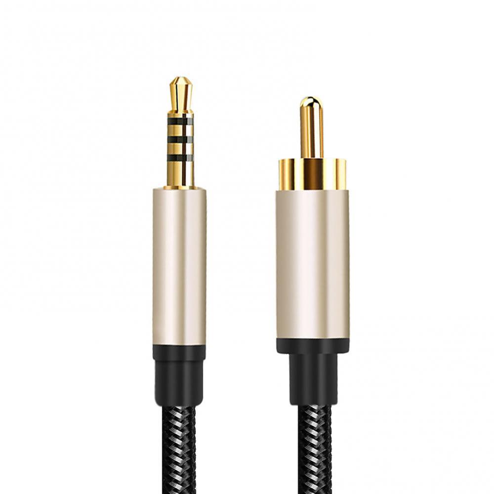 1.5m Coaxial 3.5mm AUX to RCA Cable Adapter Braided RCA Audio Line for TCL Xiaomi Mi TV 1 / 2 Speaker