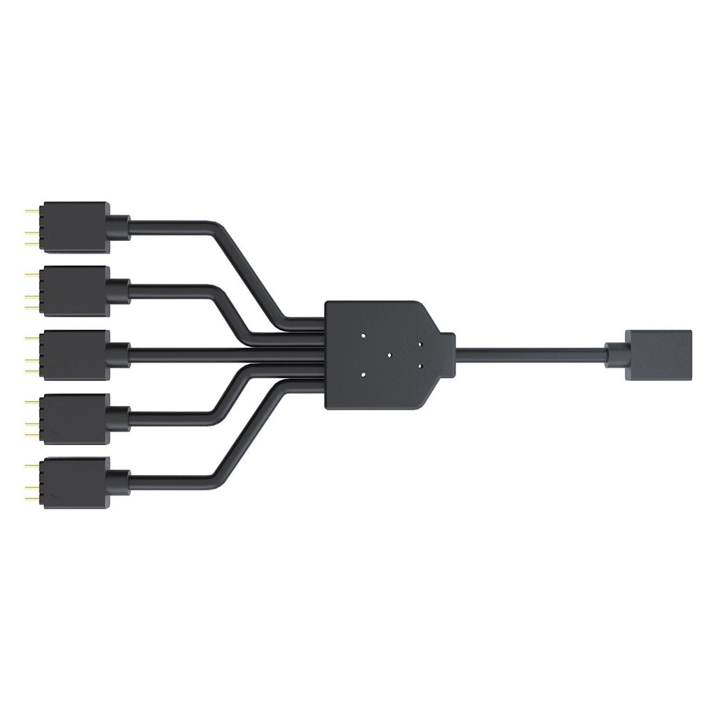 Coolermaster 5-in-1 ARGB Cable RGB Connection Cord 58cm 5V 3Pin Adapter Cable for Cooling Fans, LED Strips