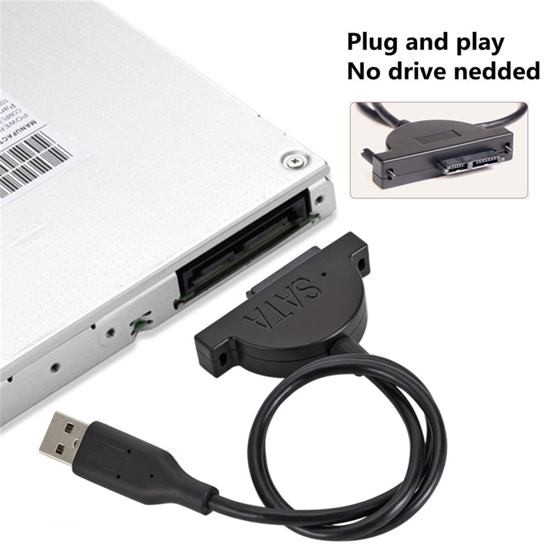 S-031 USB 2.0 Optical Drive Data Cable USB to SATA 6+7Pin Slimline Notebook Optical Disc Drive Cord