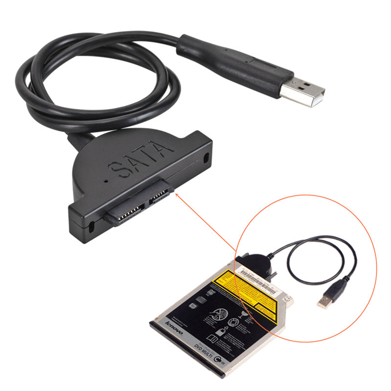 S-031 USB 2.0 Optical Drive Data Cable USB to SATA 6+7Pin Slimline Notebook Optical Disc Drive Cord