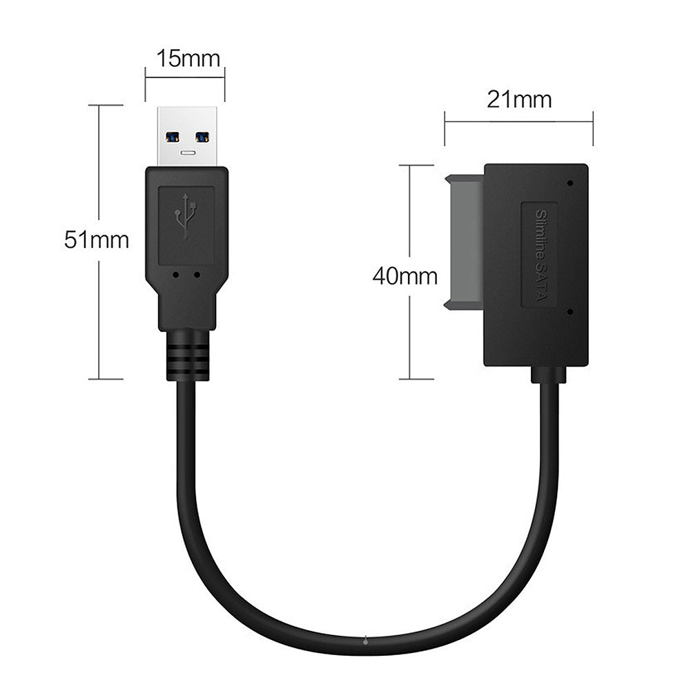 USB3.0 Slimline USB3.0 AM / SATA Adapter Cable Easy Drive Cord USB3.0 / SATA 7 + 6pin 3.0 / SATA 7 + 6