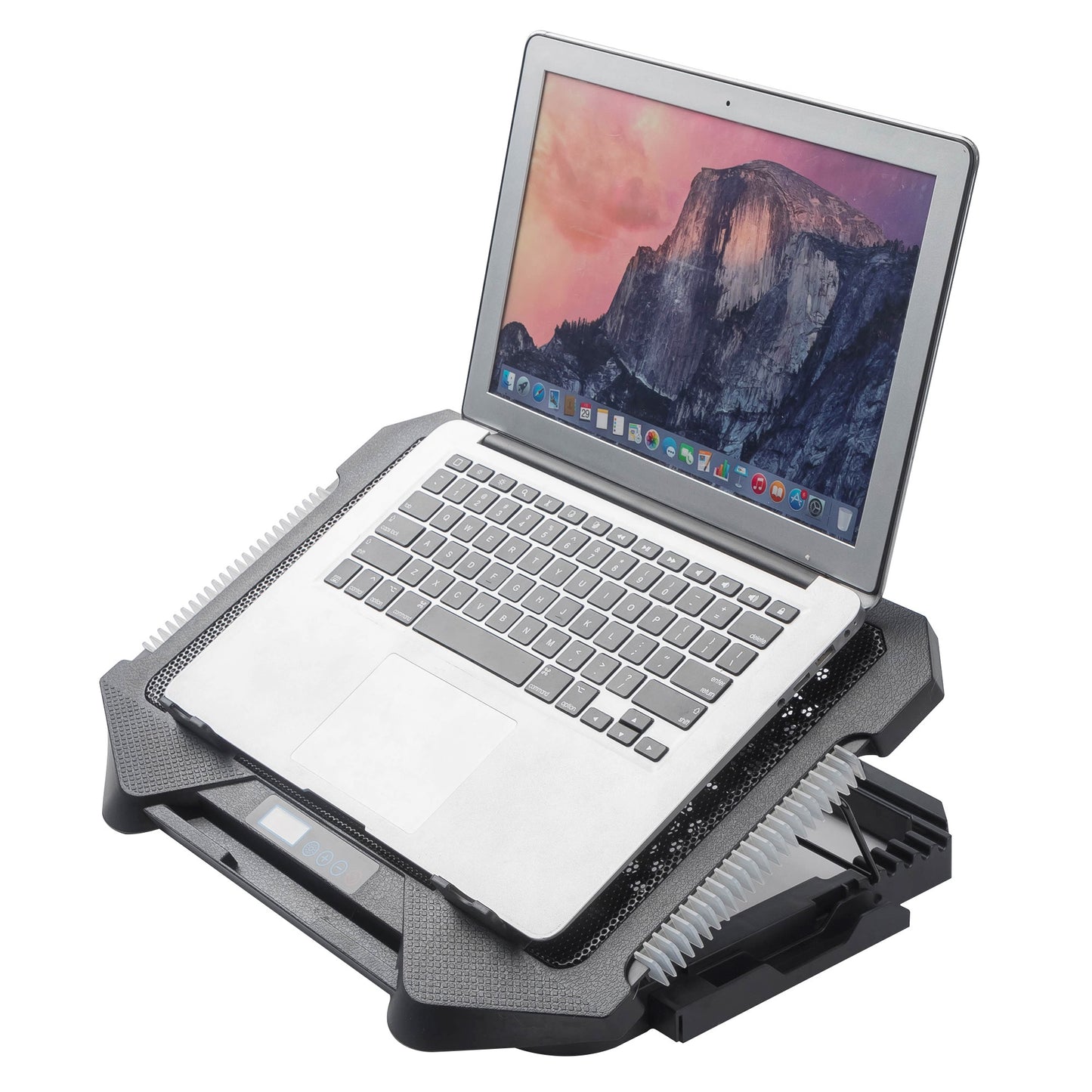 S500 Height Adjustable Laptop Cooling Base 5-Fan Radiator Notebook Cooler Stand with Phone Holder Design