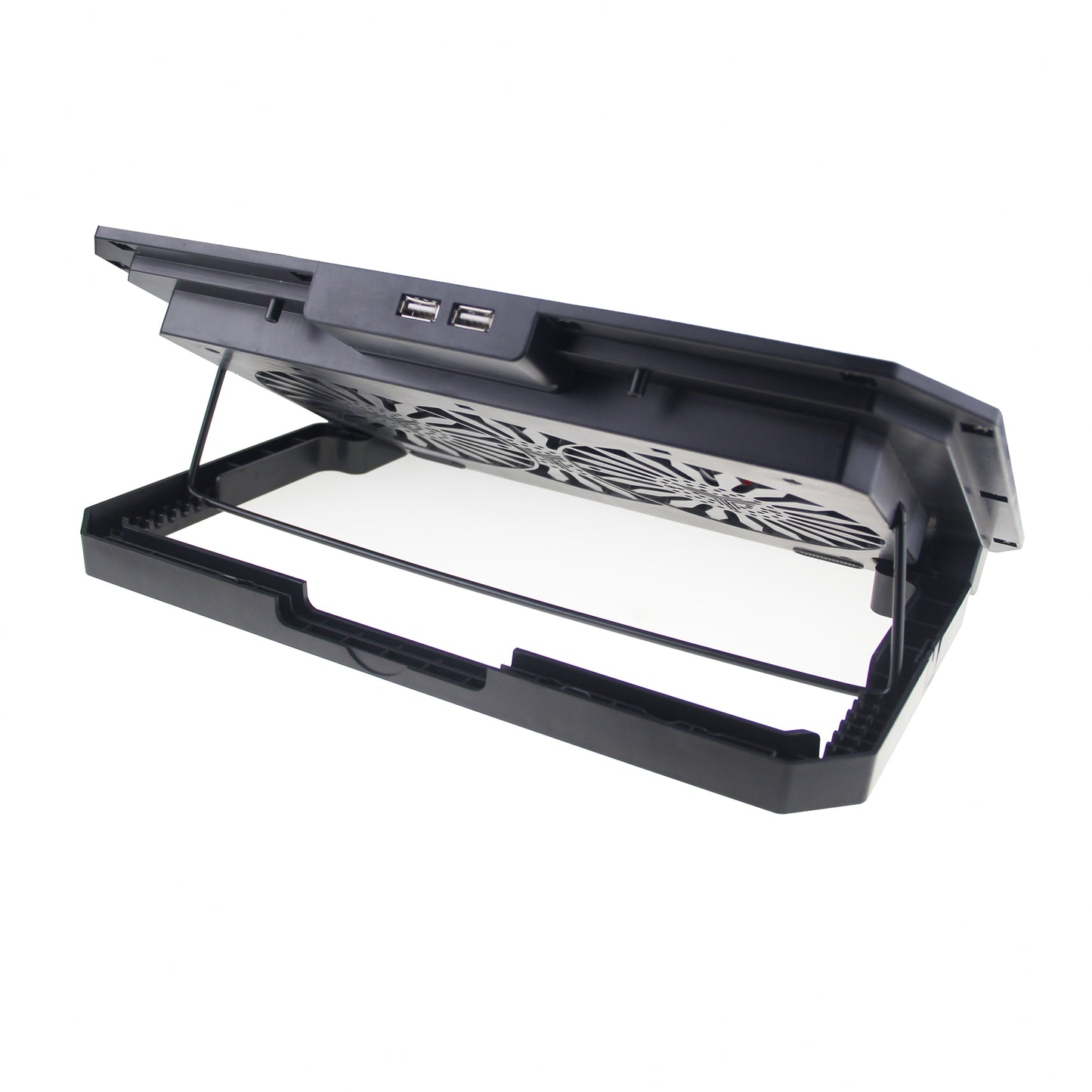 N11 8-Gear Height Adjustable Mute Notebook Dual Fan Cooler Desktop Laptop Cooling Stand - Red Light