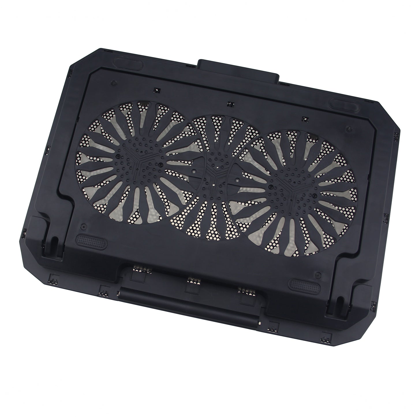 N11 8-Gear Height Adjustable Mute Notebook Dual Fan Cooler Desktop Laptop Cooling Stand - Red Light
