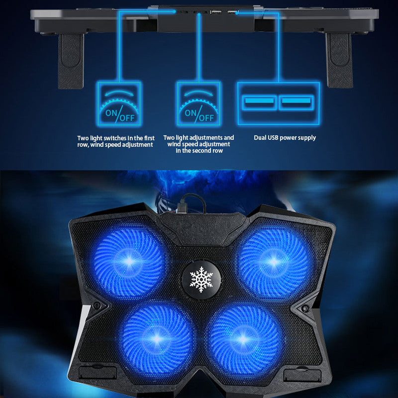 S400 Desktop Notebook Heat Dissipation Base Mute 4-Fan Cooler Stand Laptop Gaming Cooling Pad