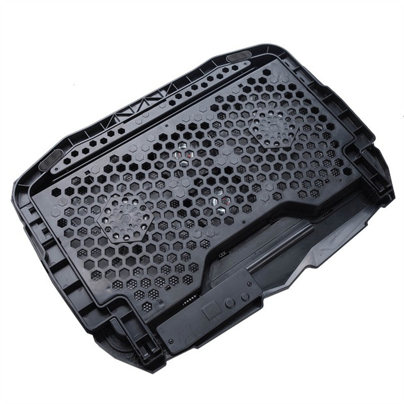 S18 Height Adjustable Notebook Router Radiator 4-Fan Cooler Desktop Laptop Cooling Pad - Green Light
