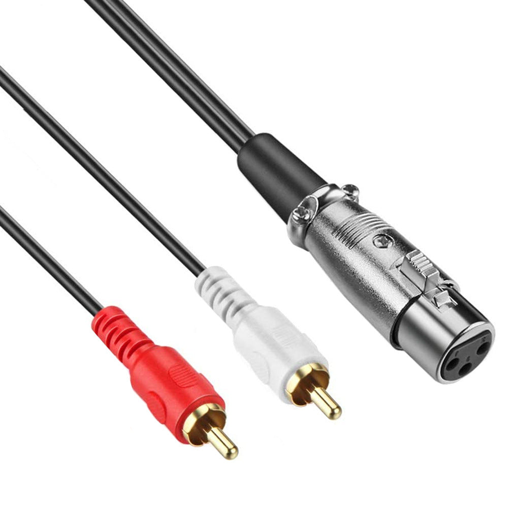 Uniqkart Dual RCA Male Plug to XLR Female Cable Y-Splitter Stereo Adapter Line Audio Breakout Cord, 1.5m
