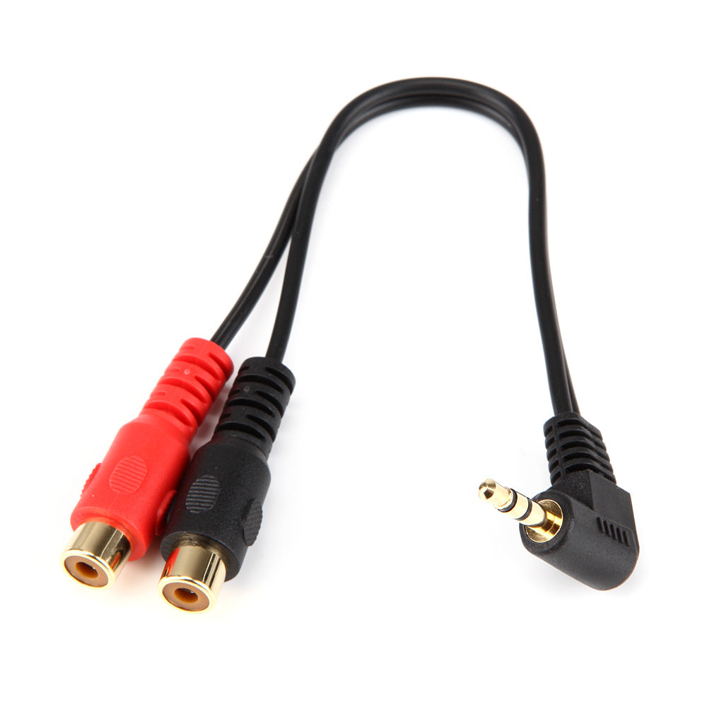 Uniqkart 0.2m Elbow 3.5mm Male to Dual RCA Female Y Splitter Cable Stereo Audio Cord