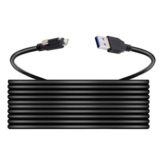 UC-045-4.9M 4.9m USB-A 3.0 Male to Type-C 3.1 Single Screw Locking Data Cable for Camera (without Chip, M2 Screw)