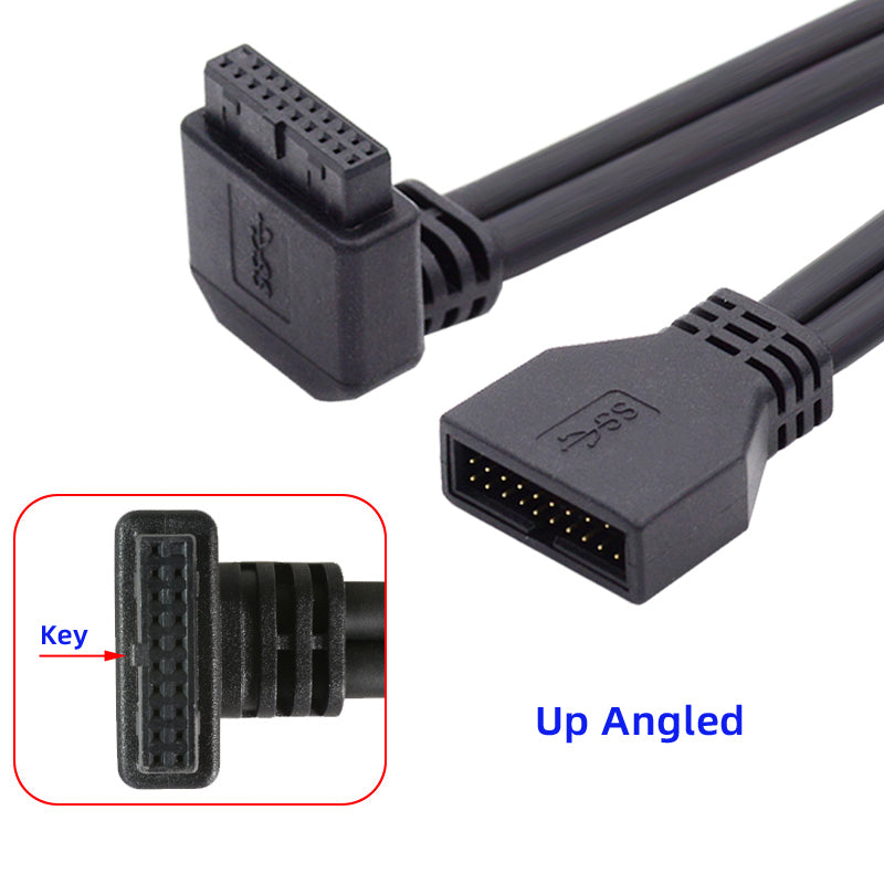U3-082-UP USB 3.0 20Pin Male to Female Wire Angled 5Gbps Motherboard Mainboard Connection Cable