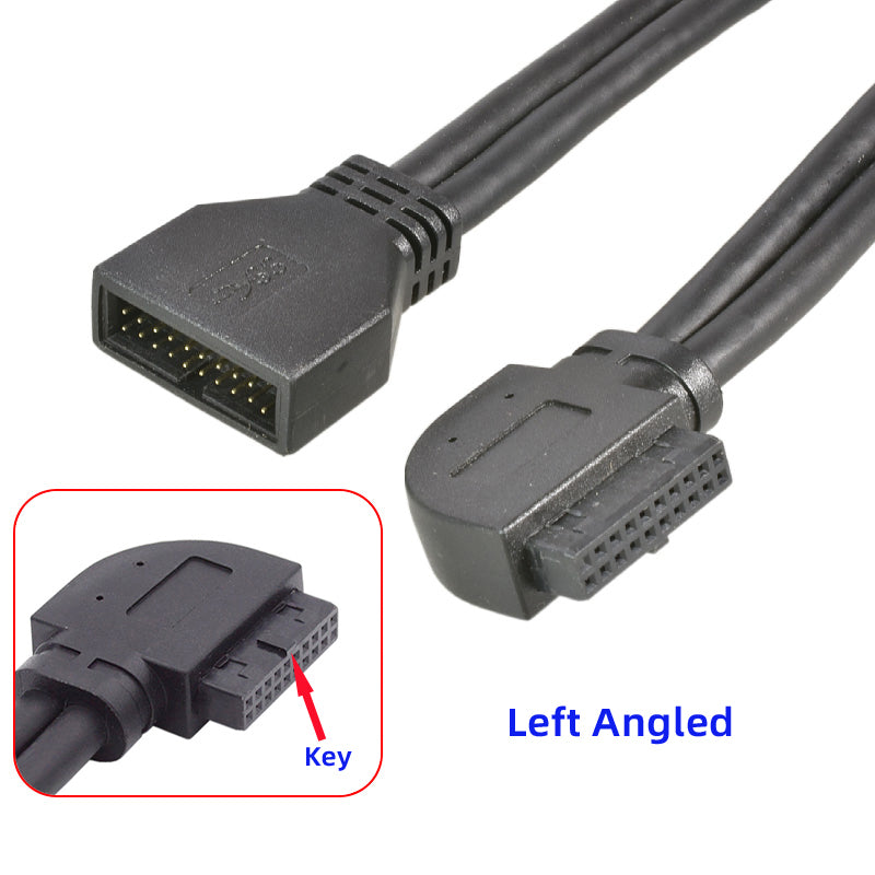 U3-082-LE Left-Angled USB 3.0 20Pin Motherboard Mainboard Connection Cable 20Pin Male to Female Wire 5Gbps Adapter Cord