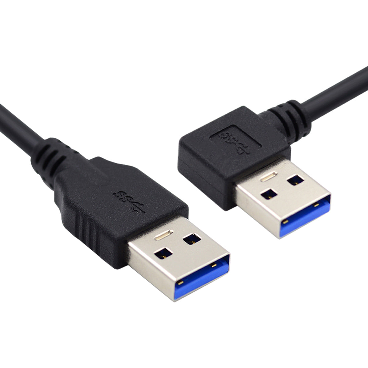 U3-069-LE 90 Degree Angled USB 3.0 Type-A Male to Straight 3.0 Type-A Male Cable 40cm 5Gbps Data Cord