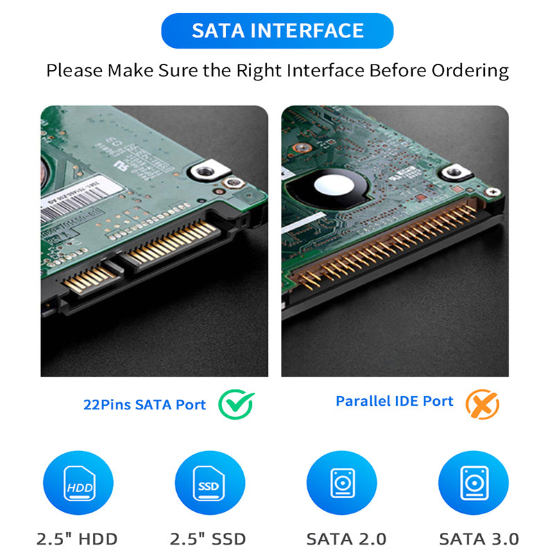 USB3.0 / Type-C to SATA Converter 22Pin Hard Disk Cable with 3-Port USB3.0 HUB Adapter PC 2.5-inch Hard Disk HDD, SSD Easy Drive Cable