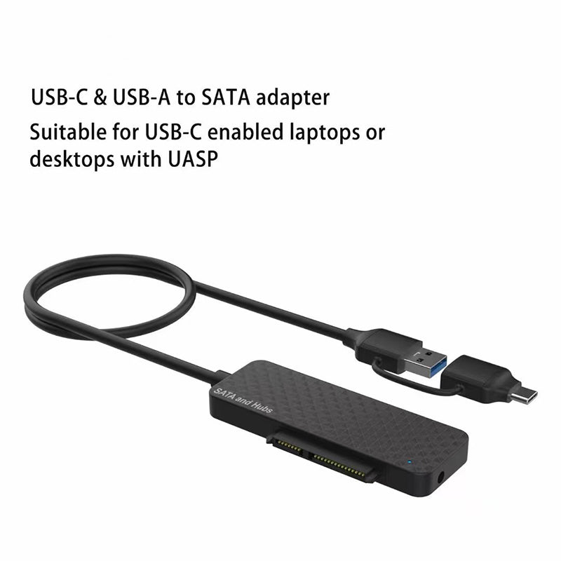 USB3.0 / Type-C to SATA Converter 22Pin Hard Disk Cable with 3-Port USB3.0 HUB Adapter PC 2.5-inch Hard Disk HDD, SSD Easy Drive Cable