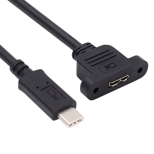 U3-083-CM 50CM 5Gbps Type-C Male to Micro USB 3.0 Female Screw Mount Type Extension Cable
