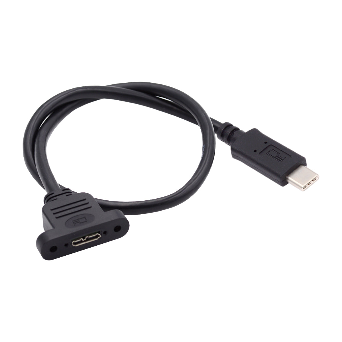 U3-083-CM 50CM 5Gbps Type-C Male to Micro USB 3.0 Female Screw Mount Type Extension Cable