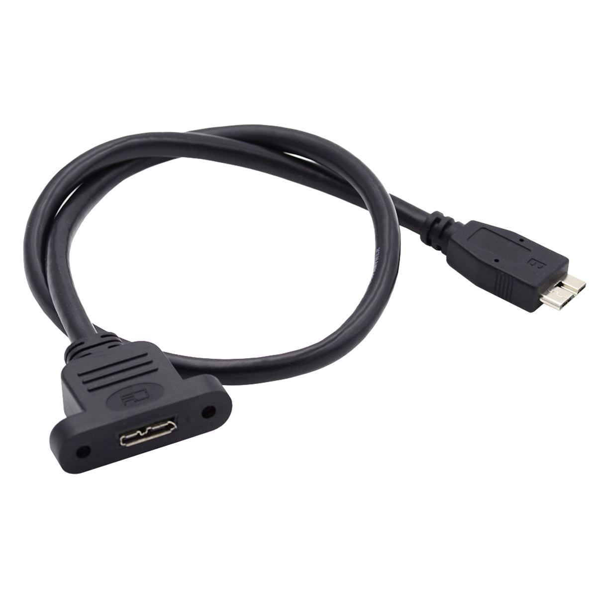 U3-083-MM 50cm Micro USB 3.0 Male to Micro 3.0 Type-B Female 5Gbps Screw Mount Type Extension Cable