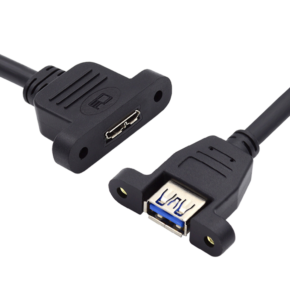 U3-083-AF 50cm Type-A USB 3.0 Female to Micro 3.0 Type-B Female Screw Mount Type 5Gbps Extension Cable