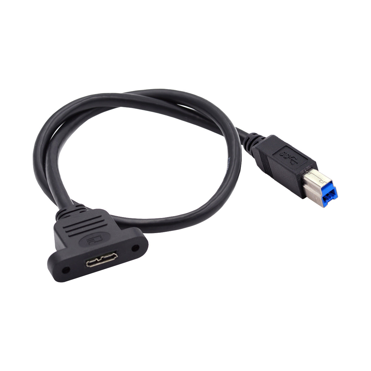 U3-083-BM 50cm Type-B USB 3.0 Male to Micro 3.0 Type-B Female Screw Mount Type Extension Cable 5Gbps