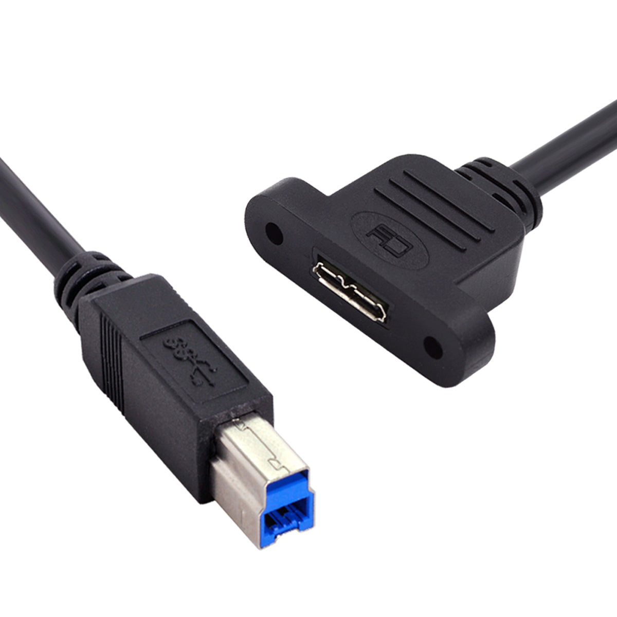 U3-083-BM 50cm Type-B USB 3.0 Male to Micro 3.0 Type-B Female Screw Mount Type Extension Cable 5Gbps
