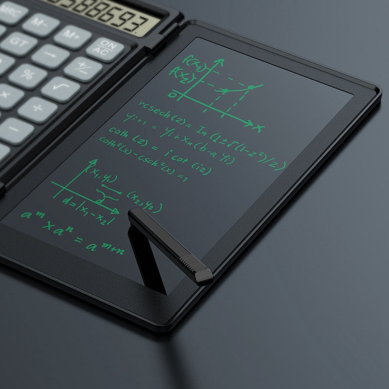 12-Digit Solar Powered Mini Calculators with 6.5inch Screen Handwriting Paper Drawing Tablet for Office, School, Business
