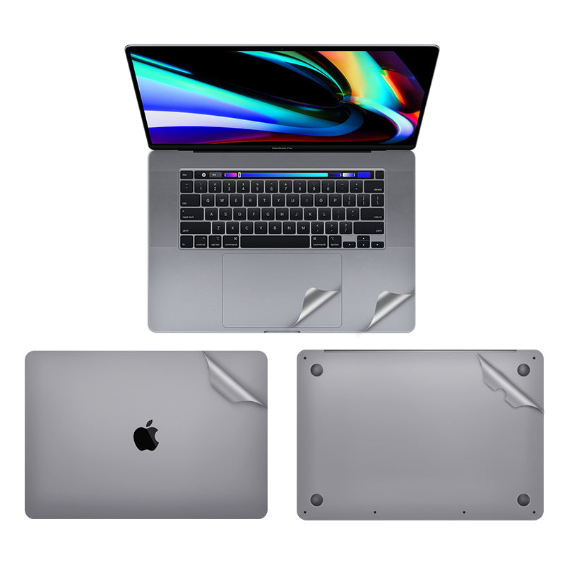 ZGA 5Pcs / Set For MacBook Pro 16 inch (2021) / (2023) A2780 / A2485 Self-adhesive Sticker Paper Cover Film for Laptop Shell / Touchpad / Bottom - Grey