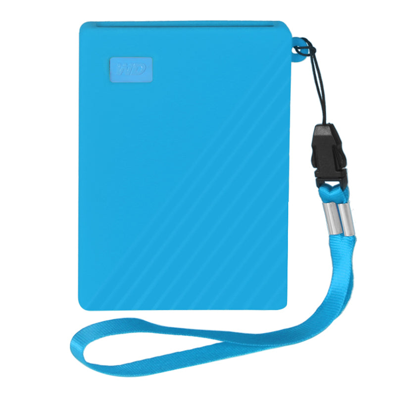 For WD My Passport 1TB/2TB Portable Hard Drive Soft Silicone Cover Protective Sleeve Case - Blue